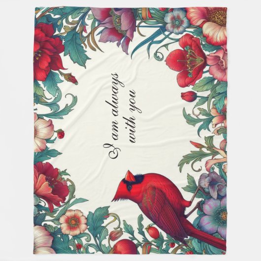 Roter Kardinal gibt Beileid Keepake Memorial Fleecedecke (Vorderseite)