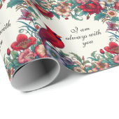 Roter Kardinal gibt Beileid Keepake Memorial Geschenkpapier (Rolleneckpunkt)