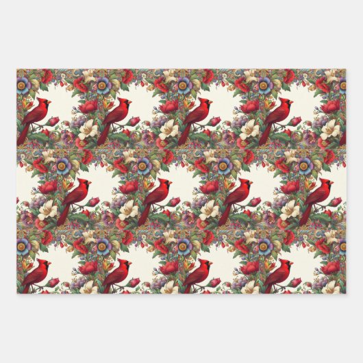 Roter Kardinal gibt Beileid Keepake Memorial Geschenkpapier Set (Vorderseite 3)