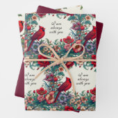 Roter Kardinal gibt Beileid Keepake Memorial Geschenkpapier Set (Beispiel)