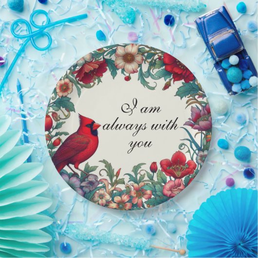 Roter Kardinal gibt Beileid Keepake Memorial Pappteller (Party)