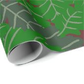 Roter Kardinal Grüne Blätter Braune Pine Cones Aco Geschenkpapier (Rolleneckpunkt)