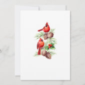 Roter Kardinal Holly Berry Weihnachtsfeier Einladung (Rückseite)