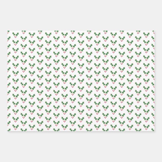 Roter Kardinal Holly Blätter und Berries Weihnacht (Vorderseite 2)