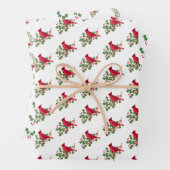 Roter Kardinal Holly Blätter und Berries Weihnacht (Beispiel)