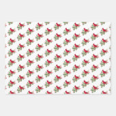 Roter Kardinal Holly Blätter und Berries Weihnacht (Vorderseite)