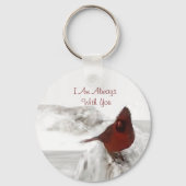 Roter Kardinal "Ich bin immer bei dir" Schlüsselan Schlüsselanhänger (Vorderseite)