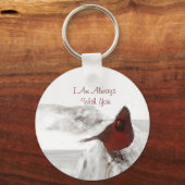 Roter Kardinal "Ich bin immer bei dir" Schlüsselan Schlüsselanhänger (Vorderseite)