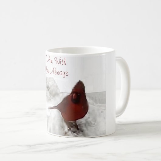 Roter Kardinal "Ich bin immer bei dir" Tasse (VorderseiteRechts)