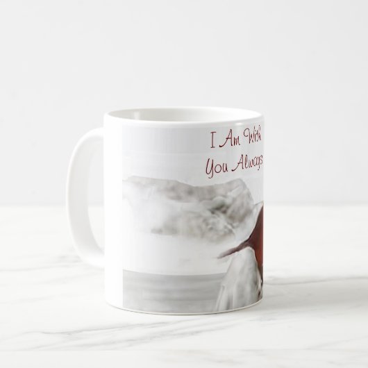 Roter Kardinal "Ich bin immer bei dir" Tasse (Vorderseite Links)