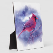 Roter Kardinal im Blizzard Fotoplatte (Seite)