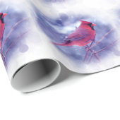 Roter Kardinal im Blizzard Geschenkpapier (Rolleneckpunkt)