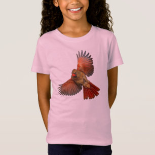 Roter Kardinal im Flug Kinder T-Shirt