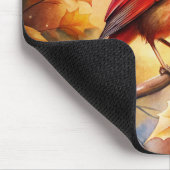 Roter Kardinal im Herbst Mousepad (Ecke)