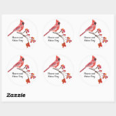 Roter Kardinal im Himmel und in der Natur Urlaub Runder Aufkleber (Blatt)