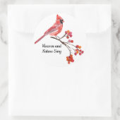 Roter Kardinal im Himmel und in der Natur Urlaub Runder Aufkleber (Tasche)