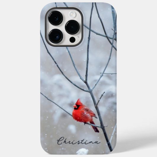 Roter Kardinal im Schnee im Winter Case-Mate iPhone Hülle (Rückseite)