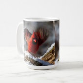 Roter Kardinal im Schnee Kaffeetasse (Vorderseite Links)