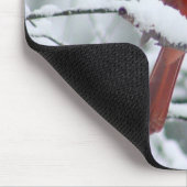 Roter Kardinal im Schnee Mousepad (Ecke)