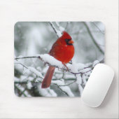 Roter Kardinal im Schnee Mousepad (Mit Mouse)
