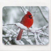Roter Kardinal im Schnee Mousepad (Vorne)