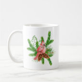 Roter Kardinal im Winter Evergreens Kaffeetasse (Links)