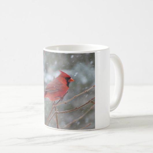 Roter Kardinal im Winter Kaffeetasse (VorderseiteRechts)