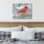 Roter Kardinal im Winter Leinwanddruck (Insitu (Schlafzimmer))
