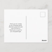 Roter Kardinal im Winter Nature Foto Vielen Dank Postkarte (Rückseite)