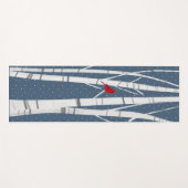 Roter Kardinal im winterlichen Birkenbaum Yogamatte (Vorderseite (Horizontal))