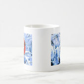 Roter Kardinal im Winterschnee Kaffeetasse (Mittel)
