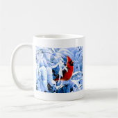 Roter Kardinal im Winterschnee Kaffeetasse (Links)