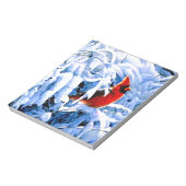 Roter Kardinal im Winterschnee Notizblock (Rotiert)