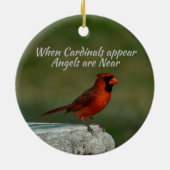 Roter Kardinal immer mit Memorial Keramik Ornament (Hinten)