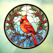 Roter Kardinal in einem Imitat aus festem Glas Fensteraufkleber (Blatt 3)