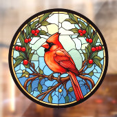 Roter Kardinal in einem Imitat aus festem Glas Fensteraufkleber (Blatt 2)