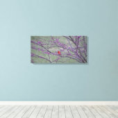 Roter Kardinal in Ost-Rot-Bud Leinwanddruck (Insitu (Holzboden))