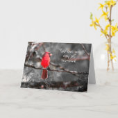 Roter Kardinal in Schwarz-Weiß-Foto Karte (Gelbe Blume)