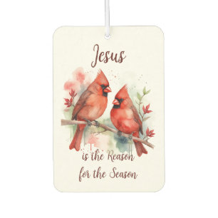 Roter Kardinal Jesus ist der Grund für die Weihnac Autolufterfrischer