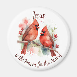 Roter Kardinal Jesus ist der Grund für die Weihnac Magnet