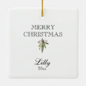 Roter Kardinal, JOACE PEACE LIEBE Editable Christm Keramikornament (Rückseite)