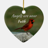 Roter Kardinal Keramik Gedenkstätte Ornament (Hinten)