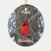 Roter Kardinal Keramik Ornament (Links)