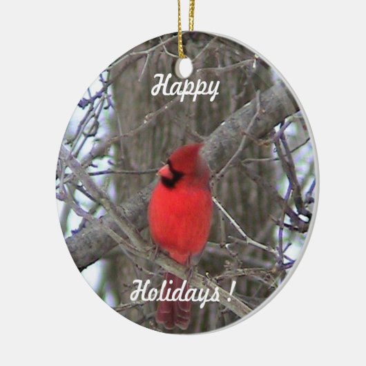 Roter Kardinal Keramik Ornament (Links)