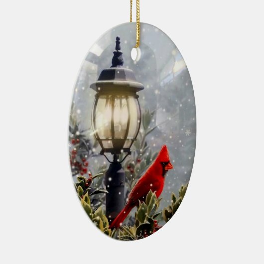 Roter Kardinal Keramik Ornament (Rechts)