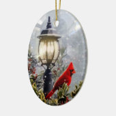 Roter Kardinal Keramik Ornament (Links)