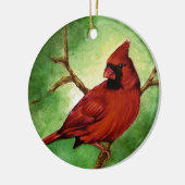 Roter Kardinal Keramik Ornament (Links)