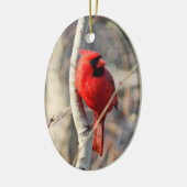 Roter Kardinal Keramik Ornament (Links)