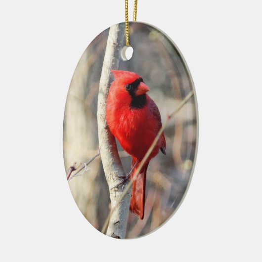 Roter Kardinal Keramik Ornament (Links)