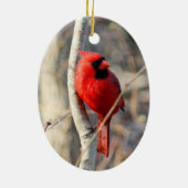 Roter Kardinal Keramik Ornament (Hinten)
